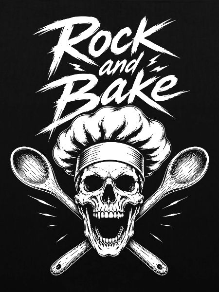 Rock and Bake Schädel Motiv