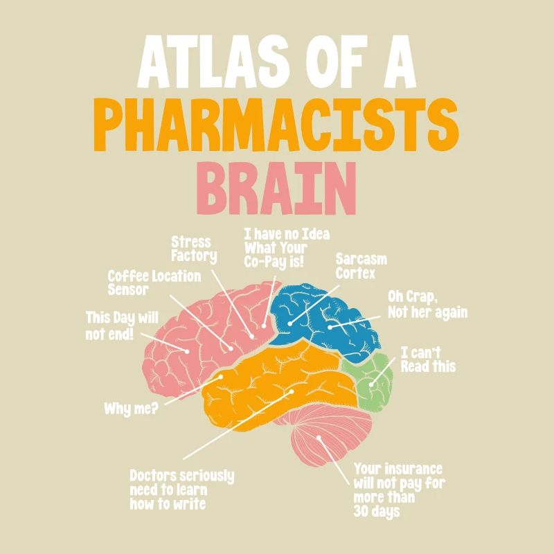 Pharmacists brain Pharmacy Technician Stud