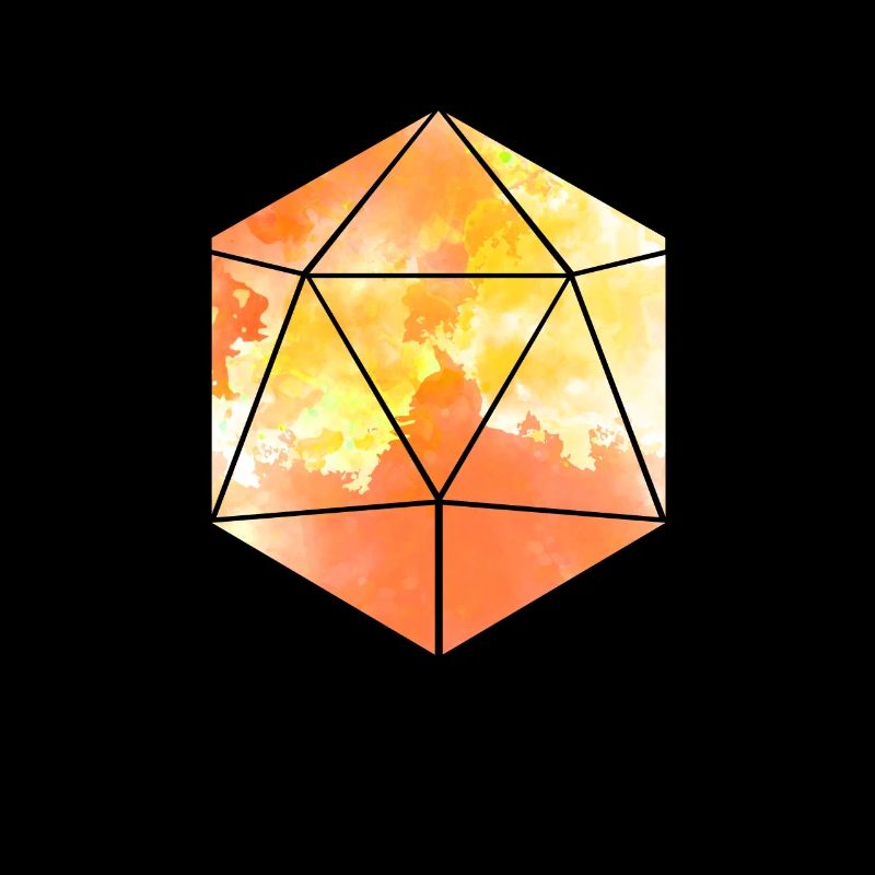 Polyèdre Aquarelle 20 faces Wupper Dungeon RPGd20