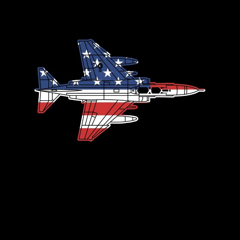 F-4 Phantom jet fighter plane American flag