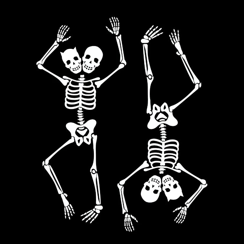 Two Funny Dancing Skeletons Halloween