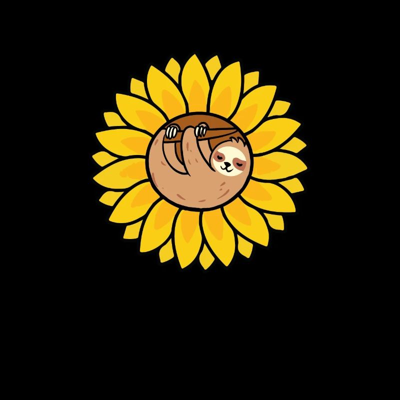 Sloth Cute Sloth Sunflower