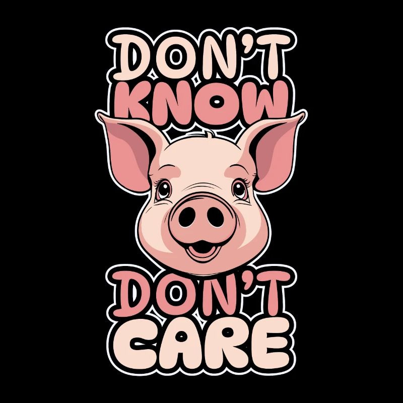 Cochon Éleveur De Cochon Drôle Ne Sais Pas Ne Pas Se Soucier