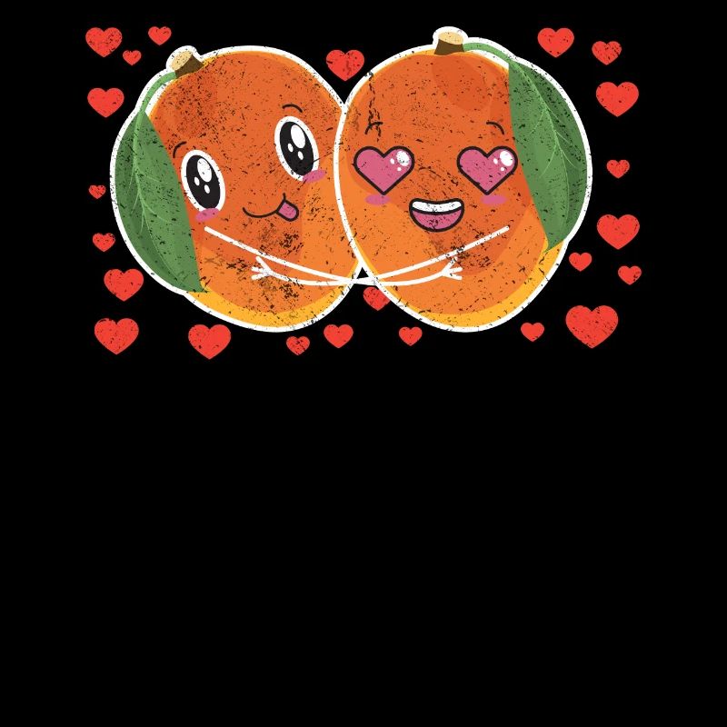 Cute Mango Couple Hugging Mango Fruit Lovers