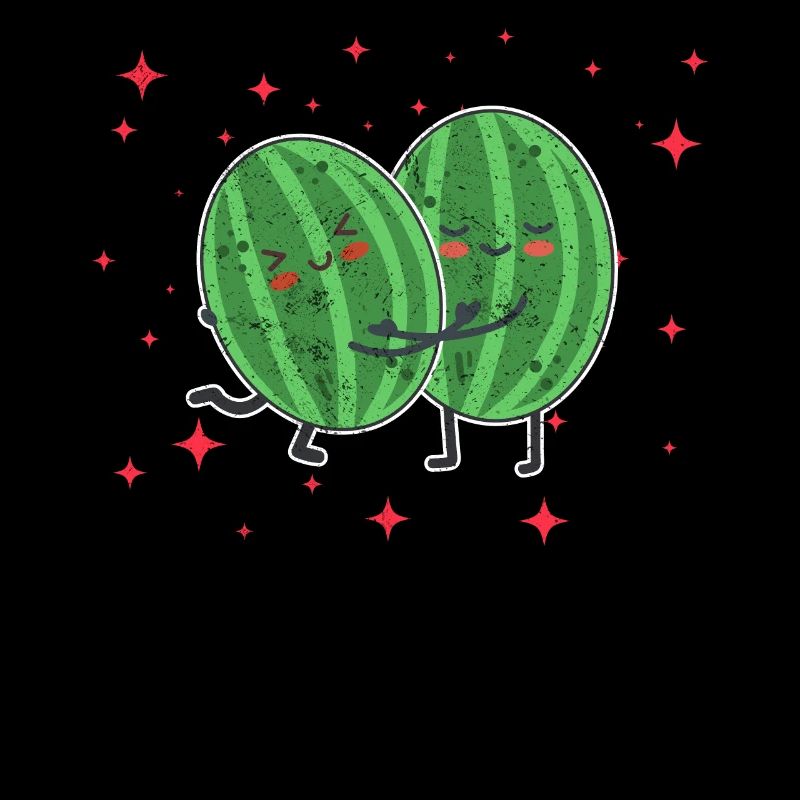 Cute Melon Couple Hugging Melon Fruit Lovers