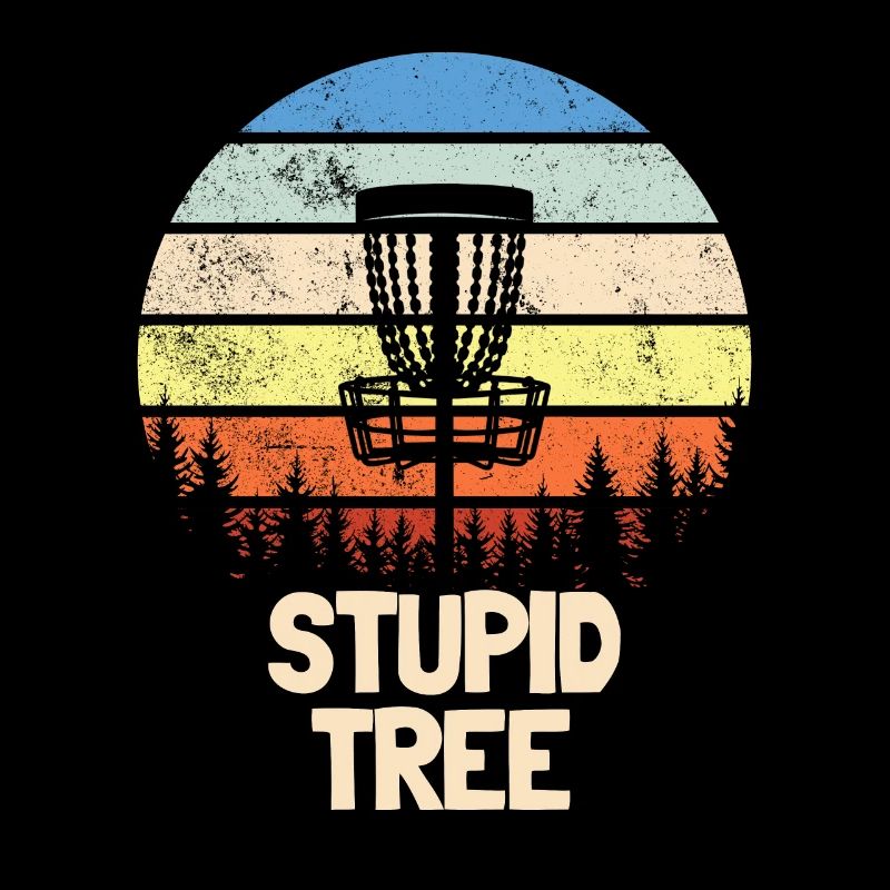 Dummer Baum-Discgolf-Retro lustiger Discgolf-Spiel