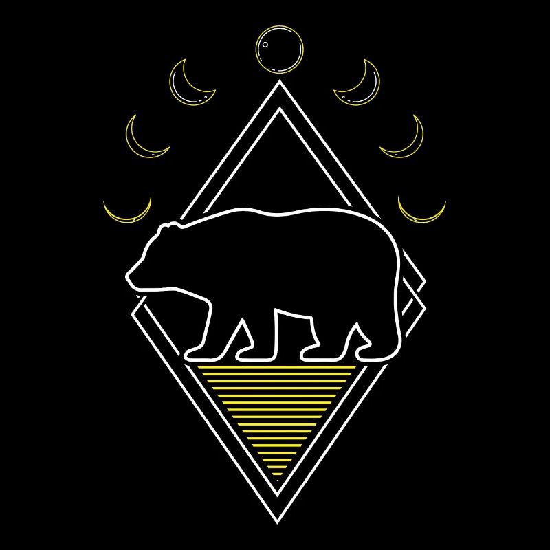 Bear Brown Bear Abstract Moon Phases