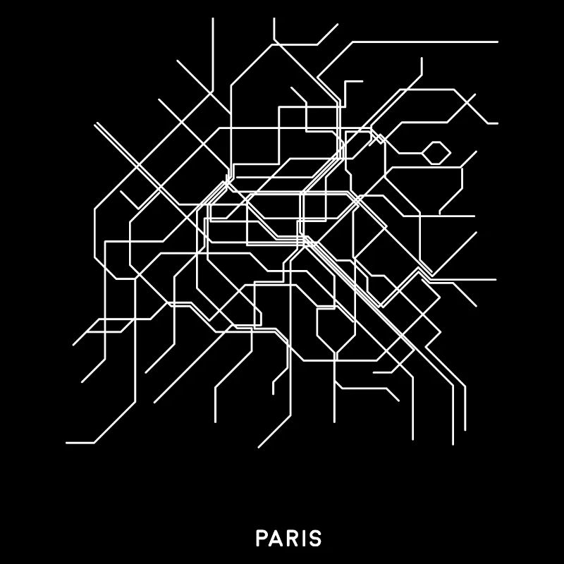 Minimalistisches Paris Metro Design