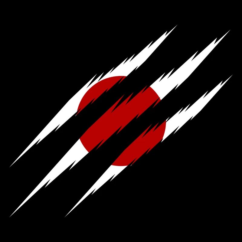 Japan Flag Scratch Cut