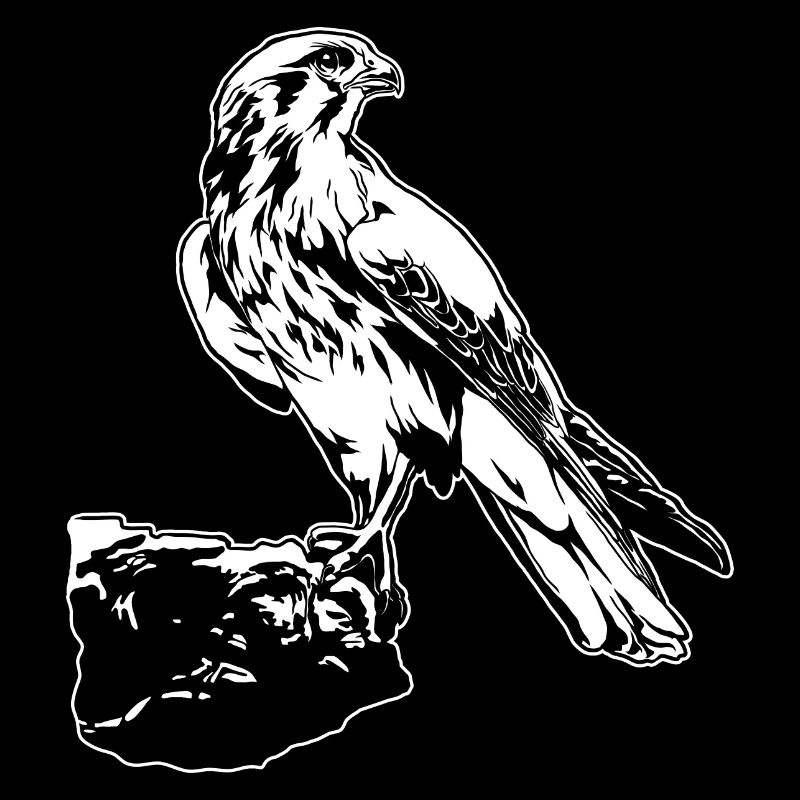 Falcon Bird Perched On Tree Cool Bird Lovers Gift
