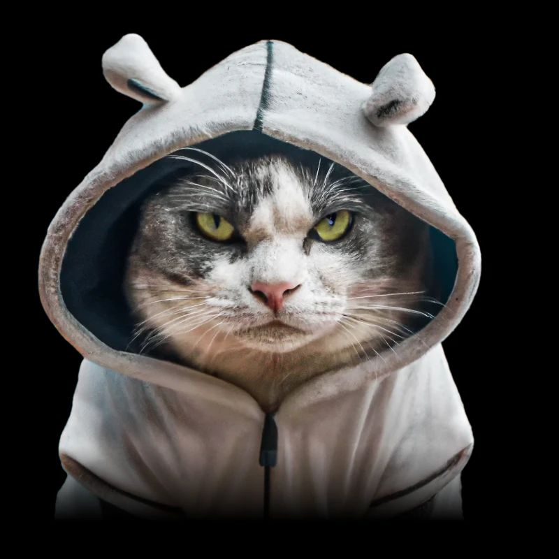 Chat sinistre avec sweat à capuche