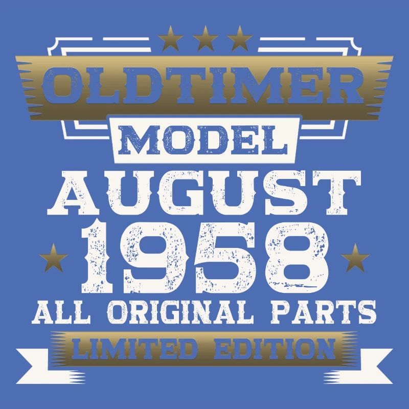 65th Birthday Man Oldtimer August Vintage 1958