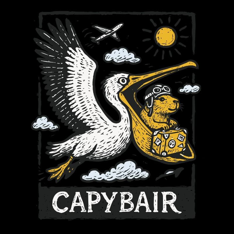 Capybair Tee Flying Capybara Aventure dans le ciel