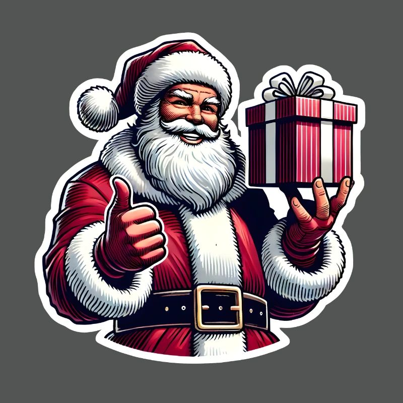 Weihnachtsmann mit Geschenk