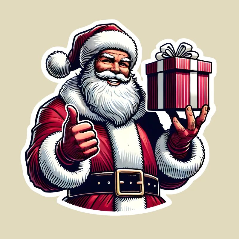 Weihnachtsmann mit Geschenk