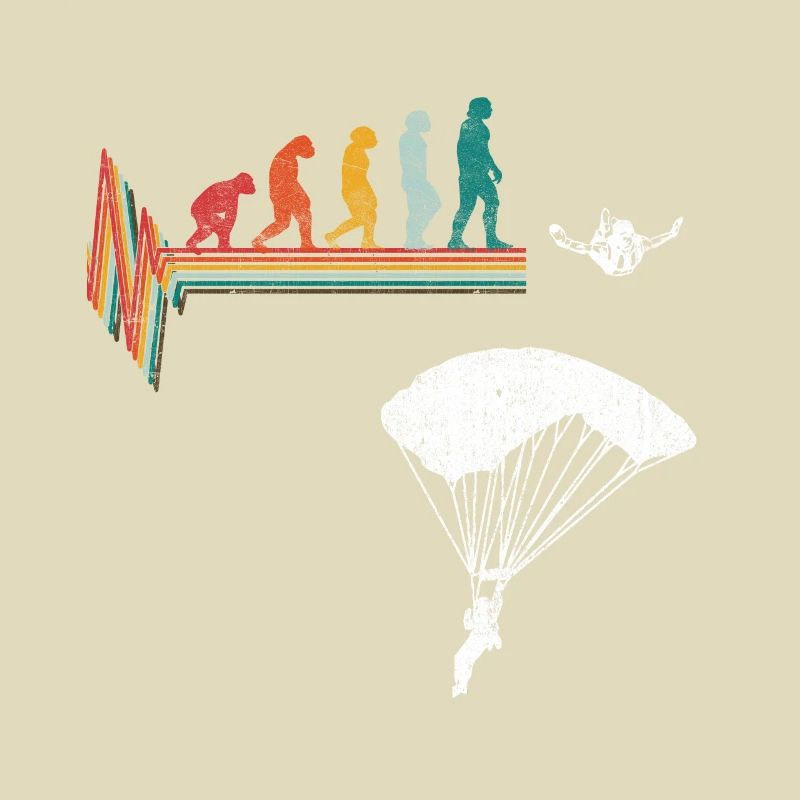 Parachutisme Vintage Rétro Evolution