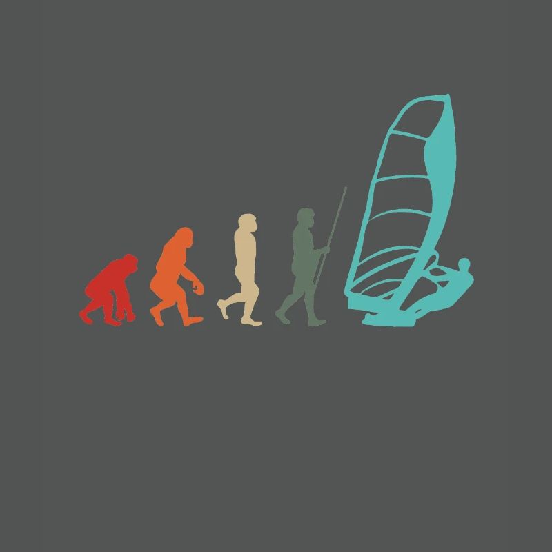 Windsurfer Retro Surfer Windsurfen Evolution