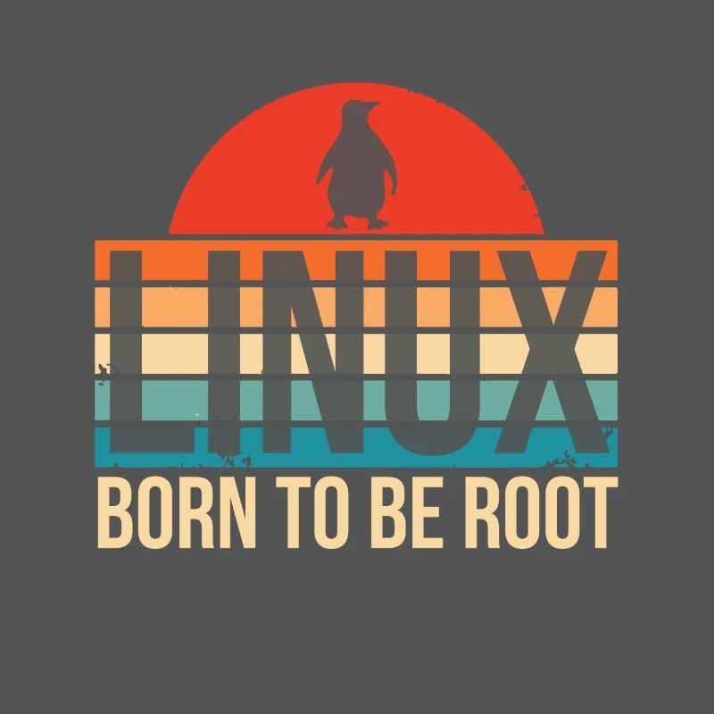 Linux Born To Be Root Pinguin Nerd Coding Geek