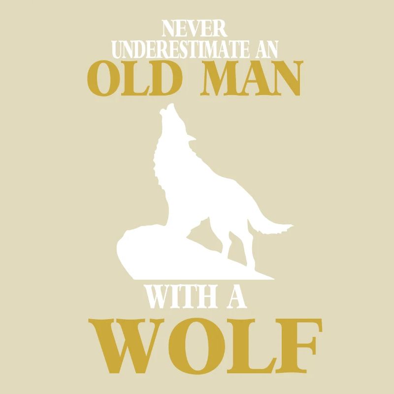 Wolf with old man full moon Wolf pack