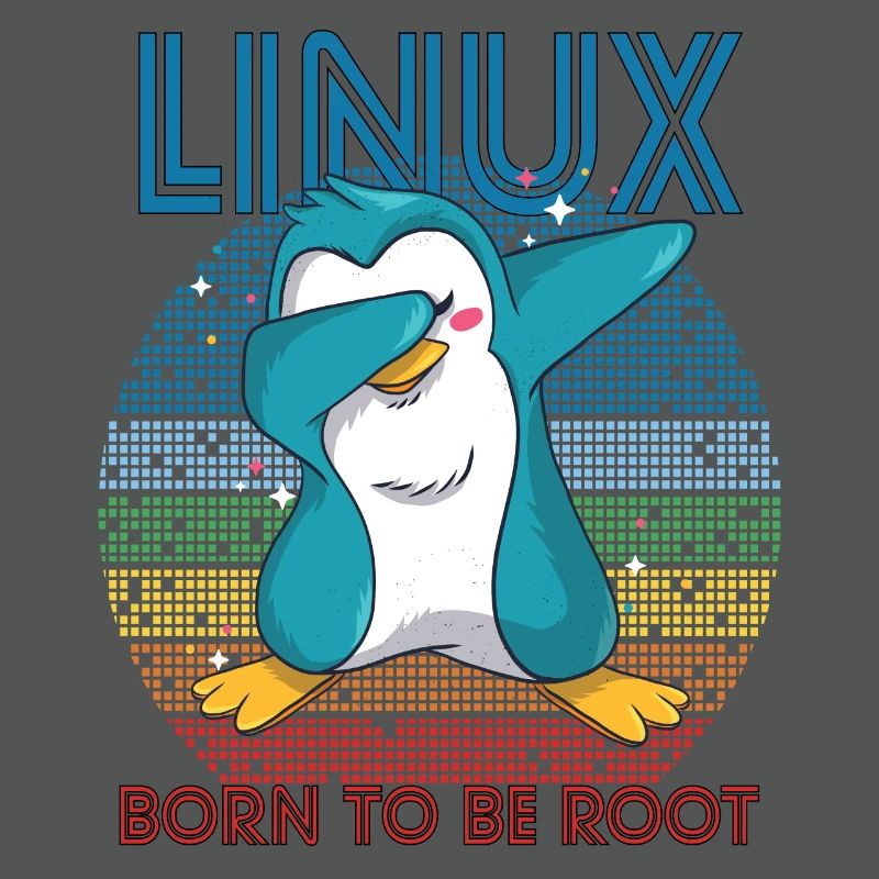 Born To Be Root Retro Penguin Linux Nerd Program