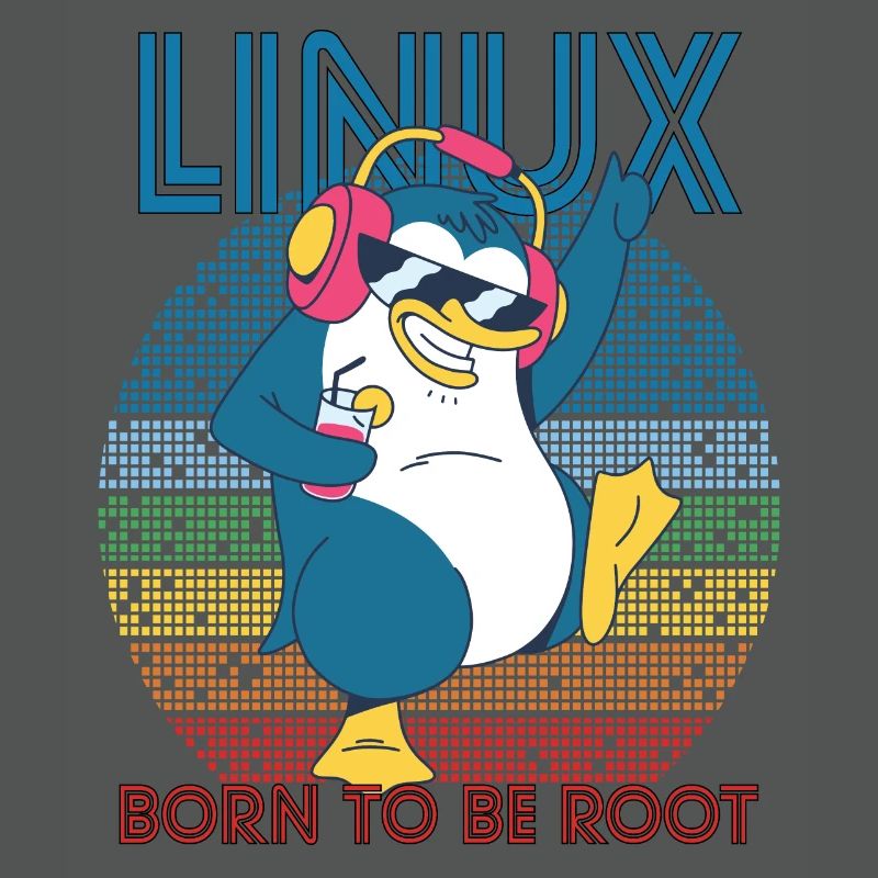 Root Party Penguin Retro Linux Cool Nerd Programs