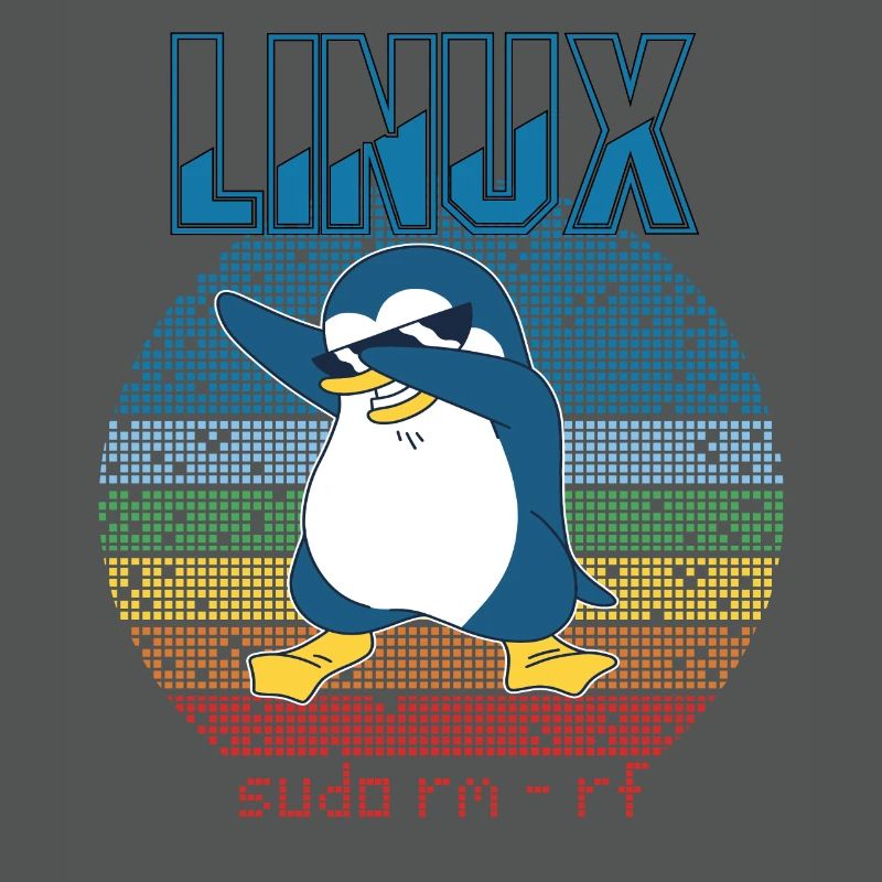Linux Sudo Root Geek Admin Penguin Nerd Programmer