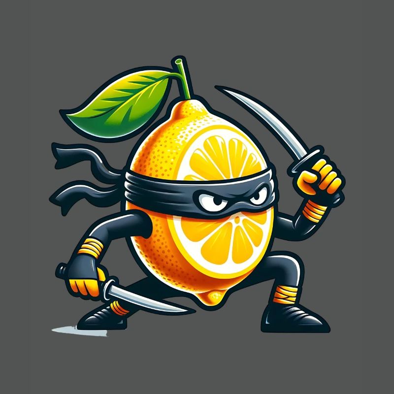 Zitrone Ninja Mit Samurai-Schwert