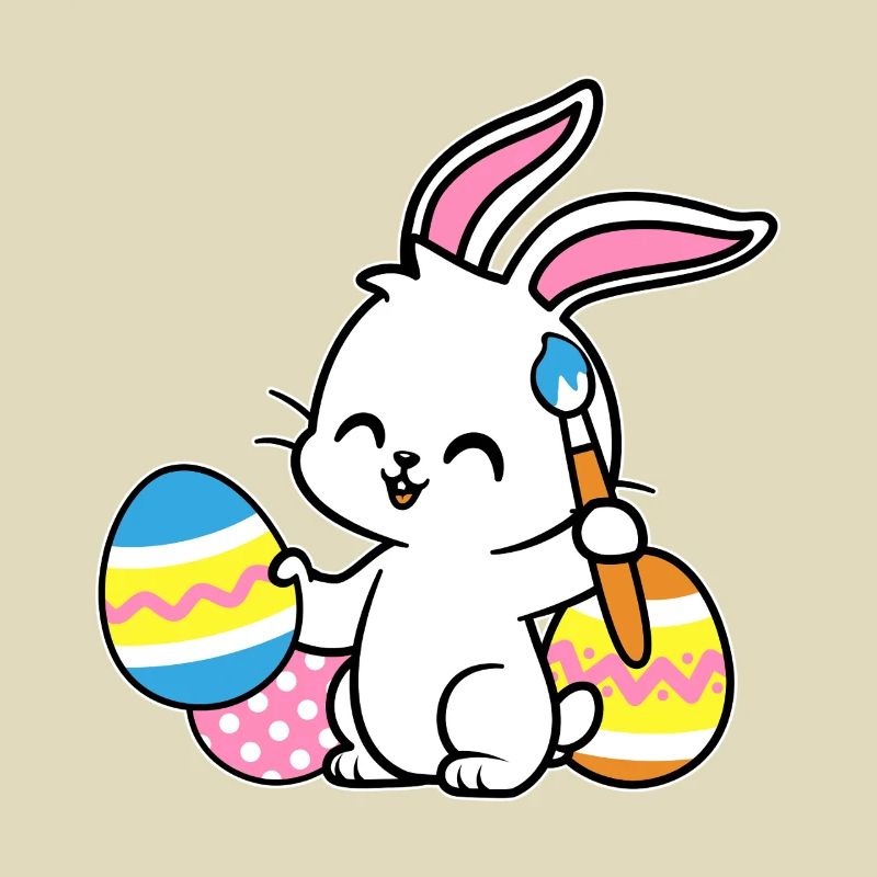 Easter Bunny Painted Easter Egg Painting