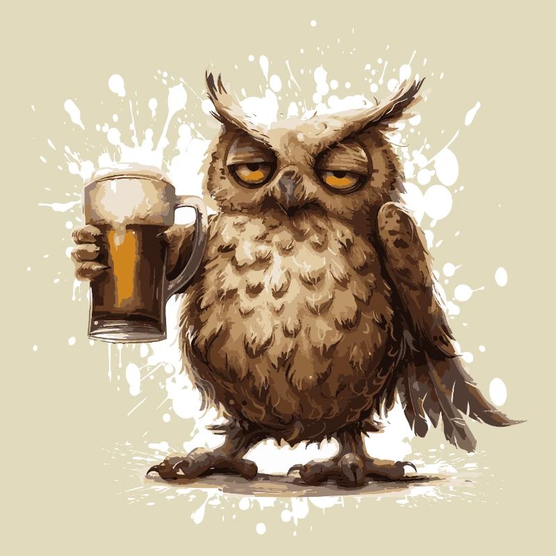 Eule Bier Lustig