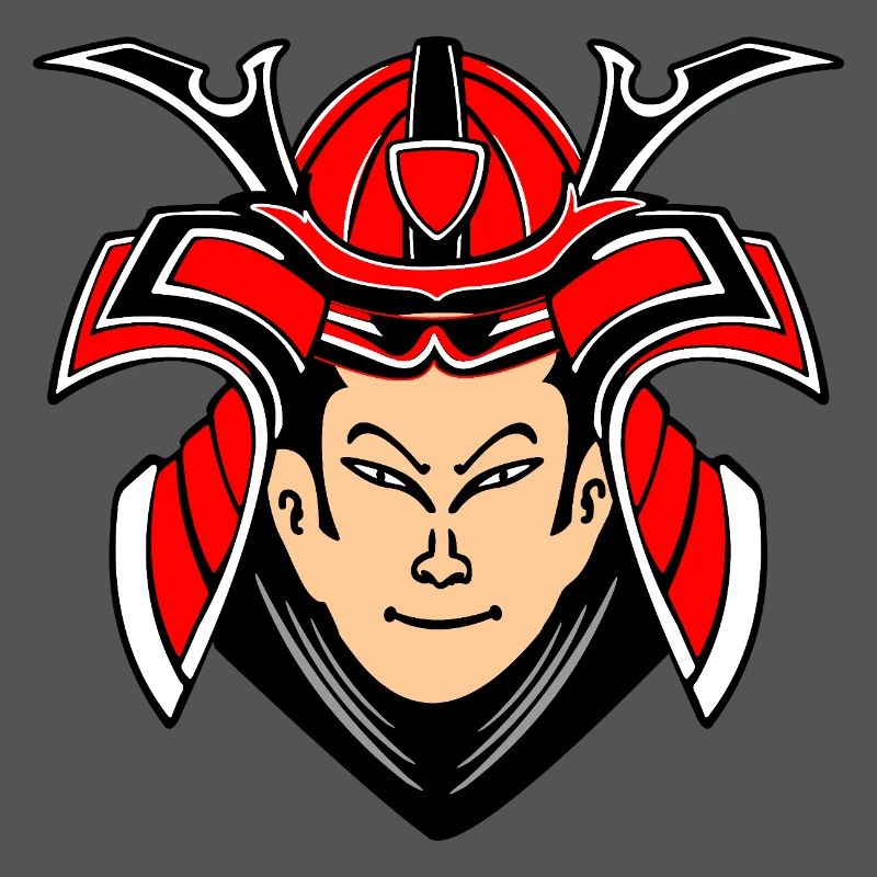Samurai mit Helmdesign