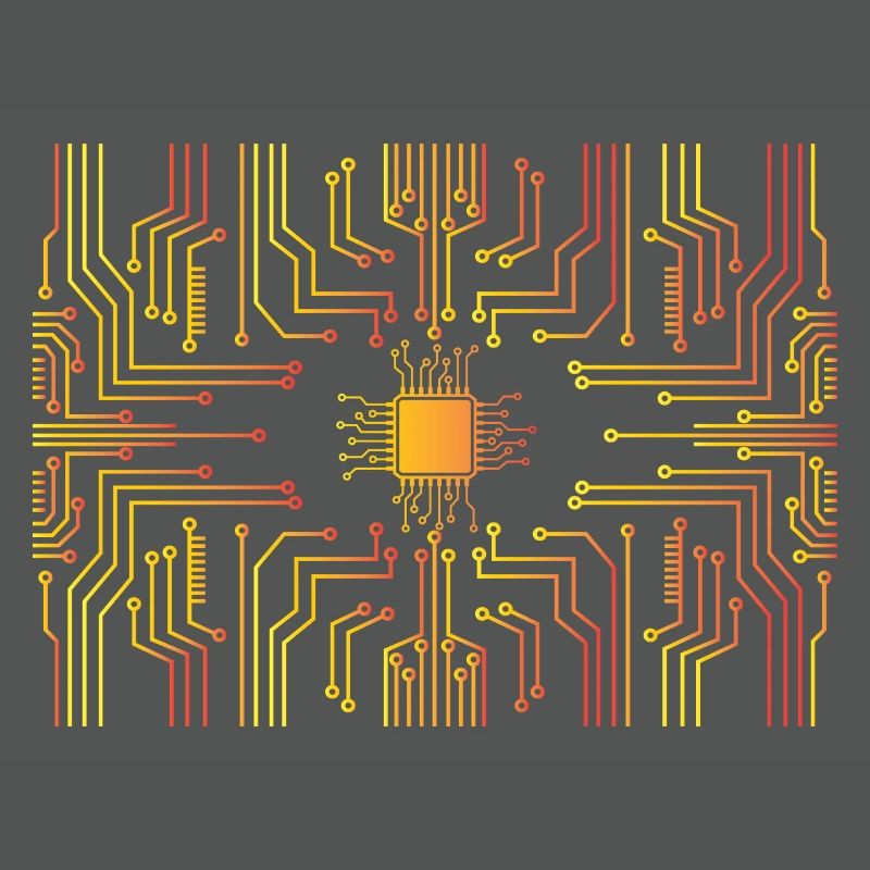 Circuit board core CPU heart pc coder geek