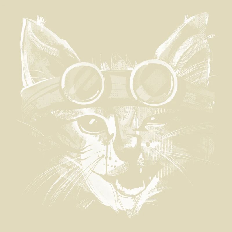Chat cool en blanc