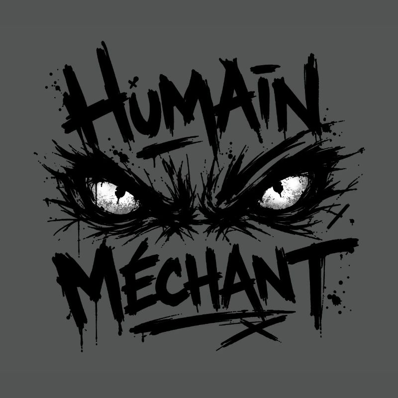 Evil Human Look Black Pattern
