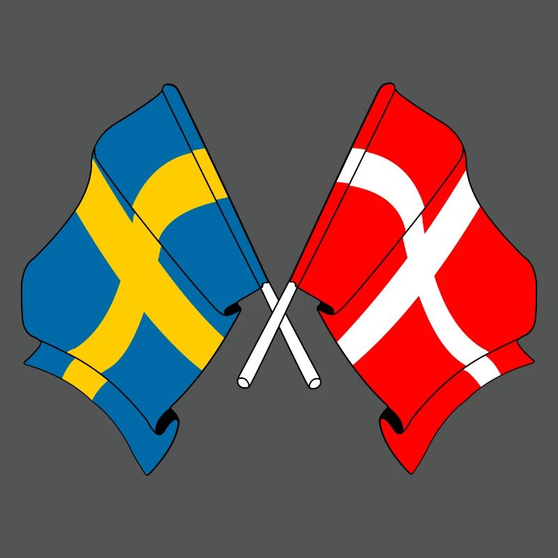 Drapeau de la Suède, drapeau du Danemark