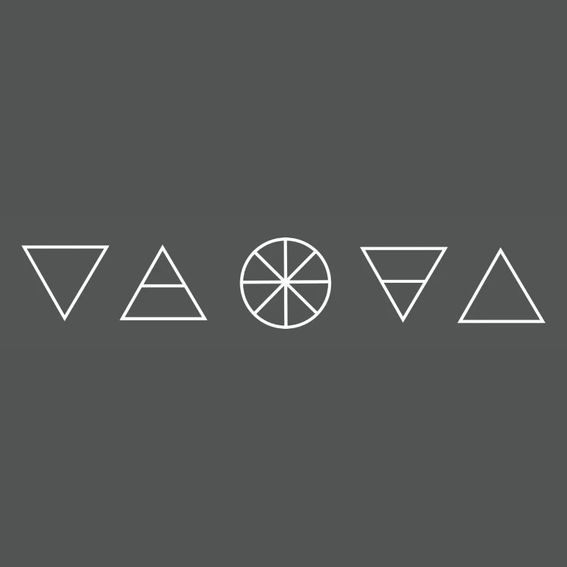5 elements logo white long