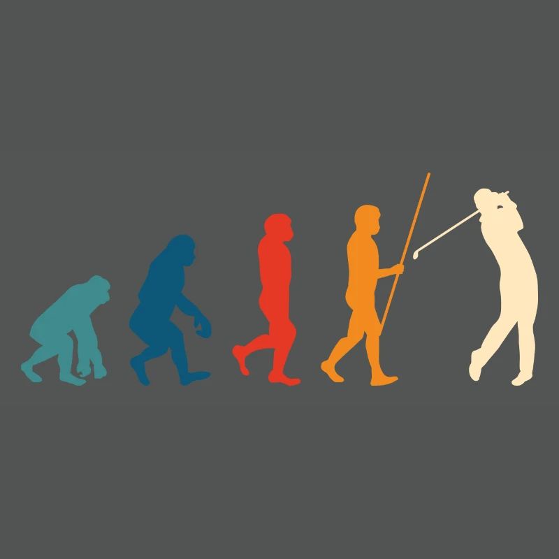 Golf Evolution Golfer Geschenk Golfschläger