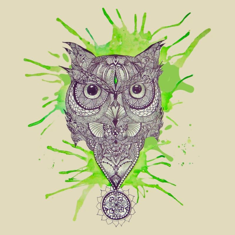Mandala-Eule - Platsch