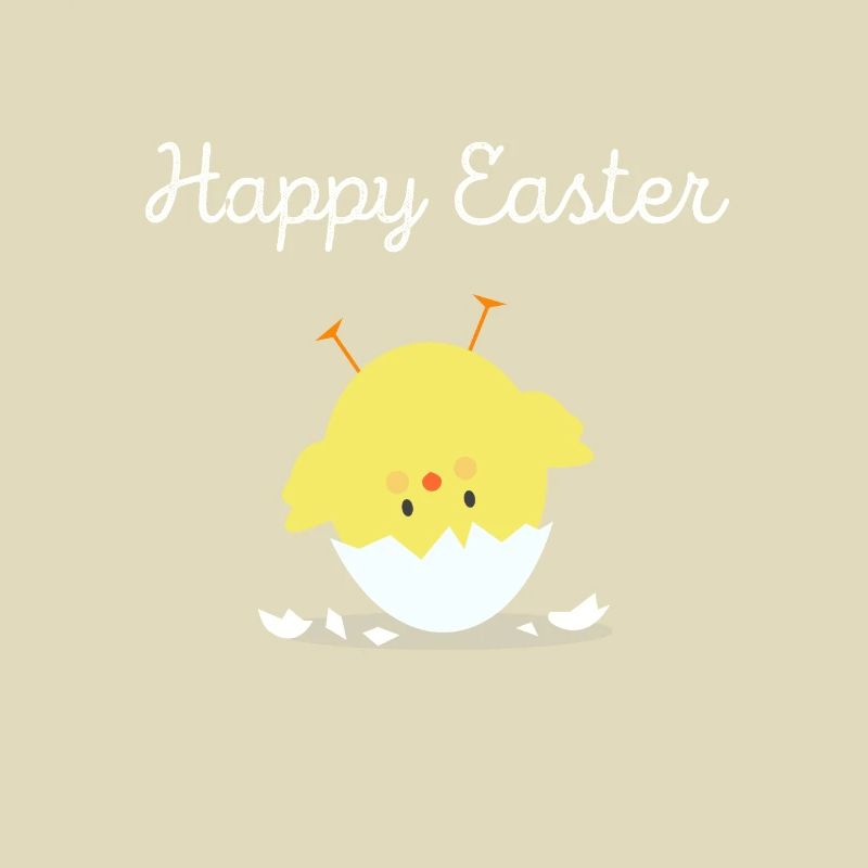 Happy Easter Happy Easter chick with eggshell