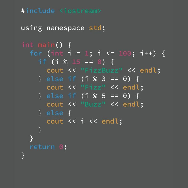 FizzBuzz Algorithmus c Programmiersprache