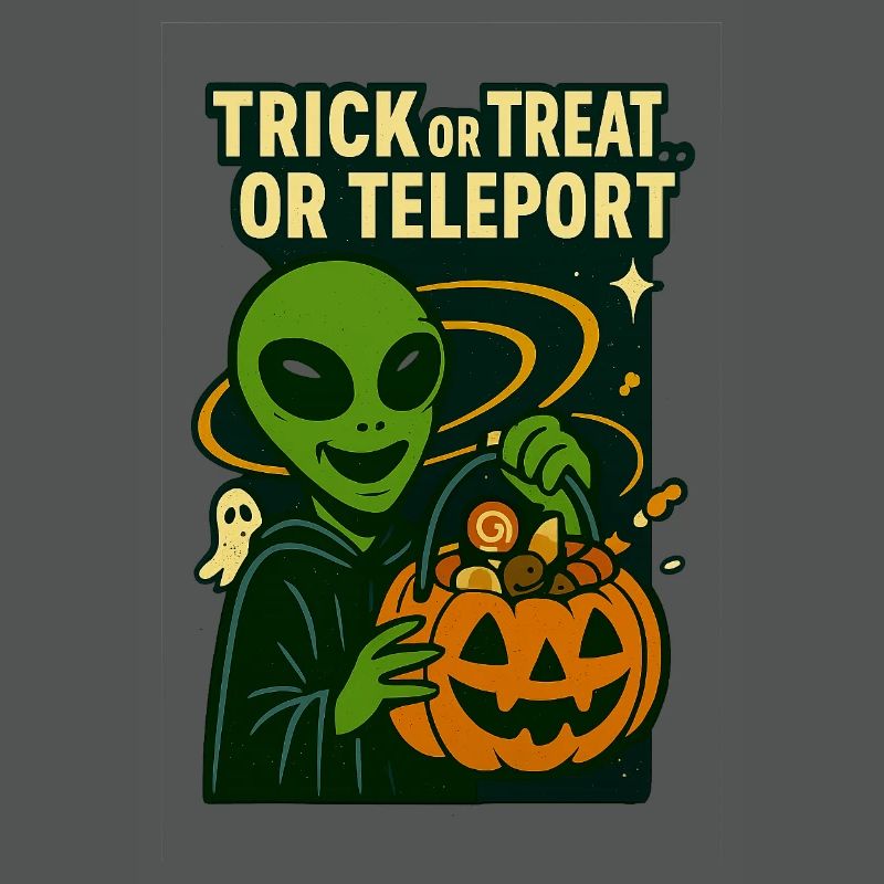 Alien Halloween T-Shirt – Süßes oder Saures... oder...