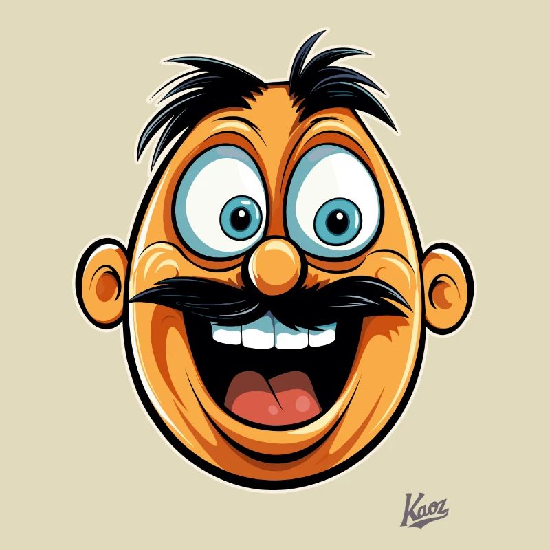 Lustiger Cartoon -Typ mit Schnurrbart