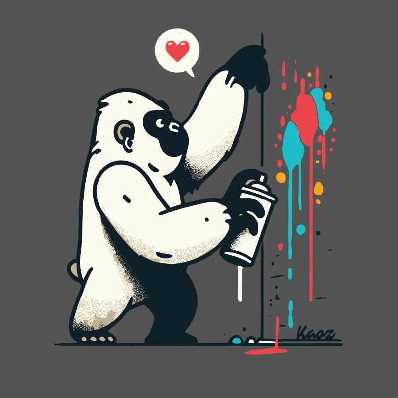 Graffiti gorilla with spray can