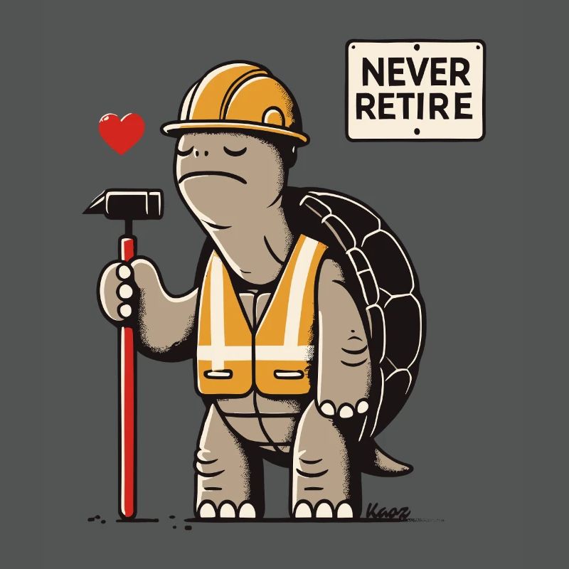Never Retire – Construction Worker Turtle