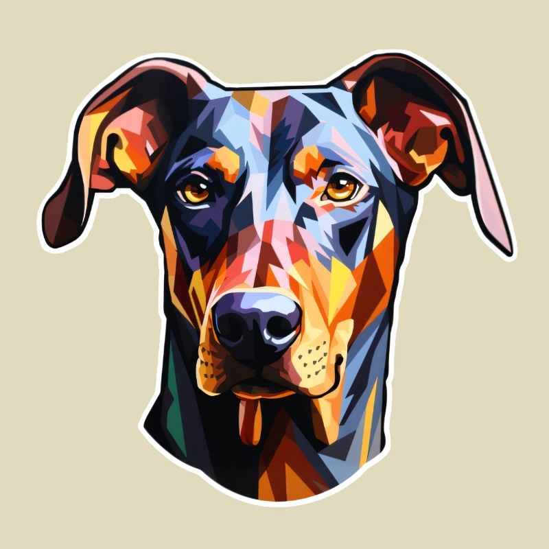 Dobermannkopf psychedelisch