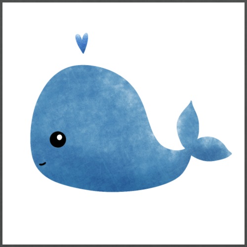 Whale, poster acquerello di una piccola balena blu - Borsa di stoffa