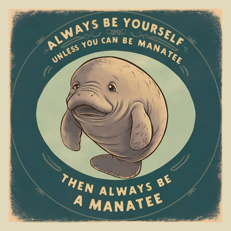 Sei Du selbst oder sei ein Manatee Lebensweisheit