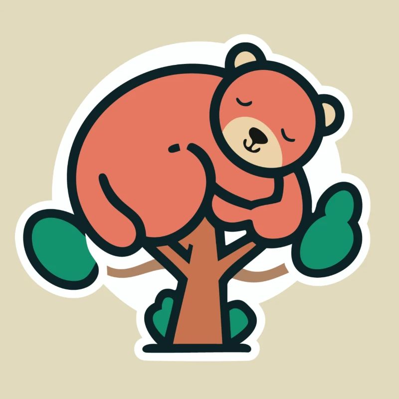 Schlafender Bär auf einem Baum