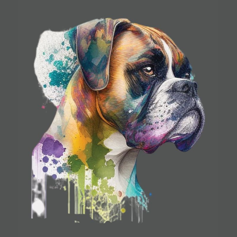 Deutscher Boxer Hund Wasserfarbe Design