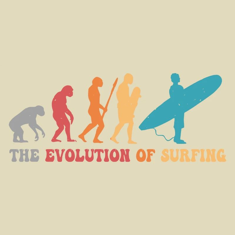 Surf-Evolution des Surfens Surfer-Humor