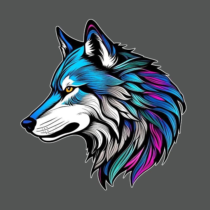 Das schöne Profil eines Wolfes